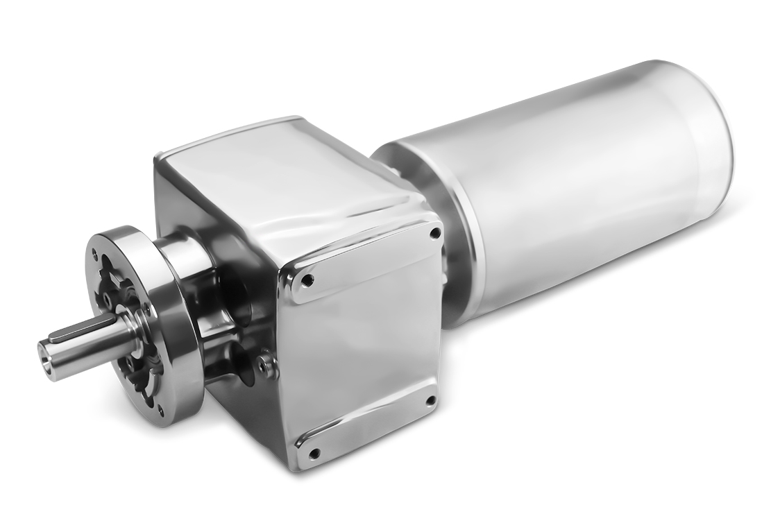 Stainless steel helical geared motors with terminal box
